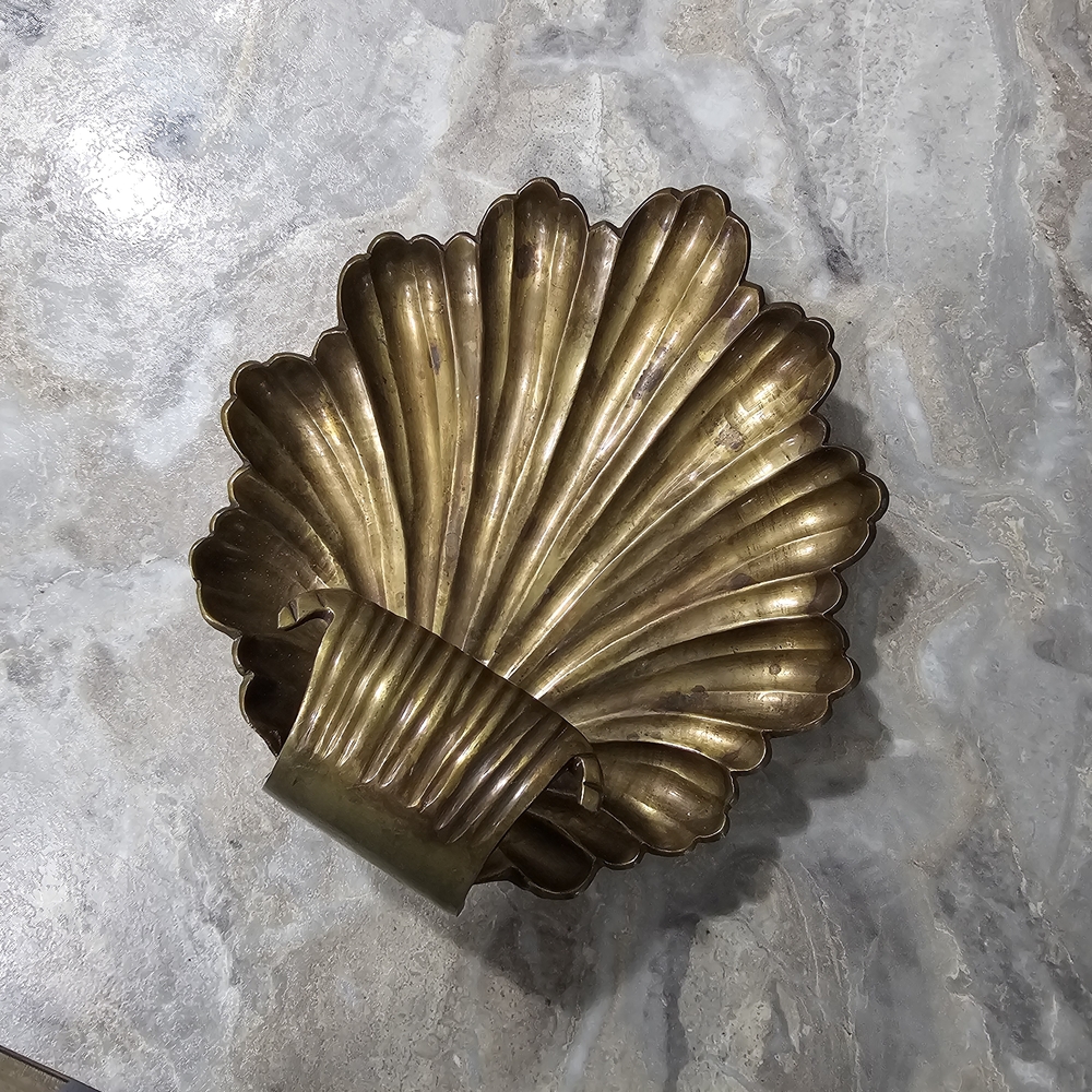Vintage Brass Shell Trinket Dish